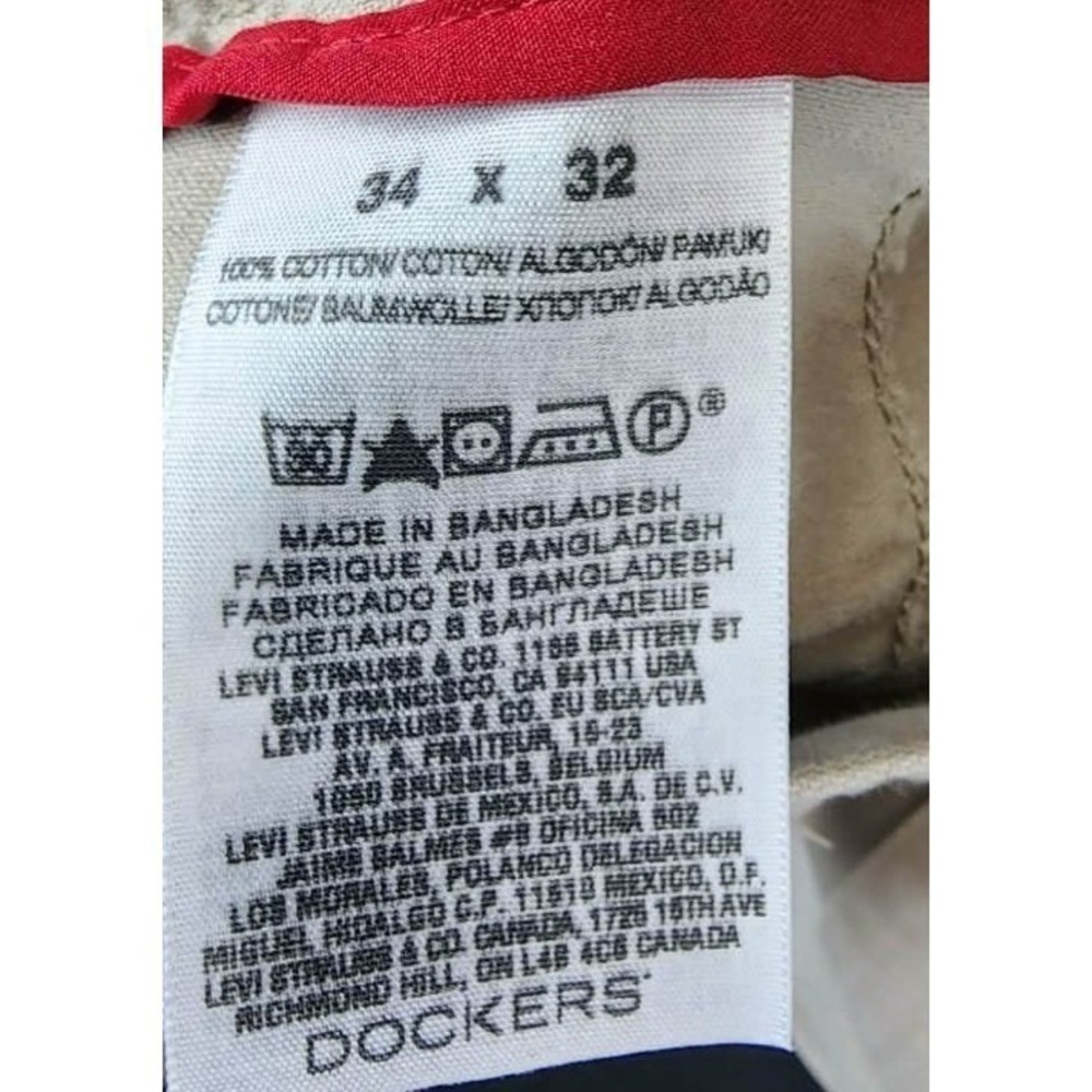 Dockers Cargo Pants Mens 34x32 Beige D3 Classic Fit Khaki Utility Chino - Picture 9 of 9